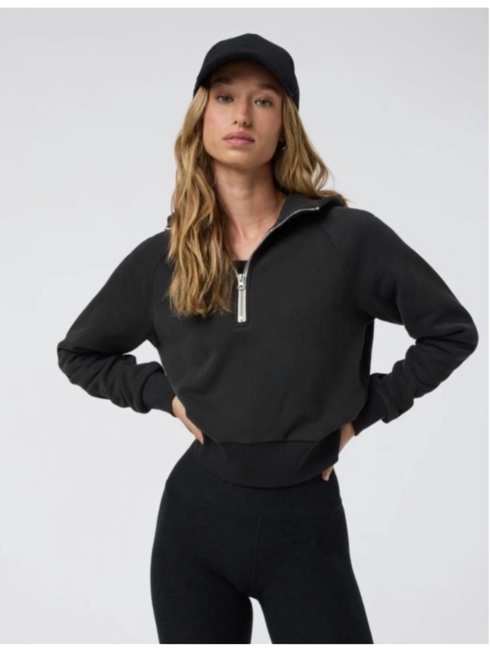 Women's Vuori Restore Half Zip Hoodie Black Size Large